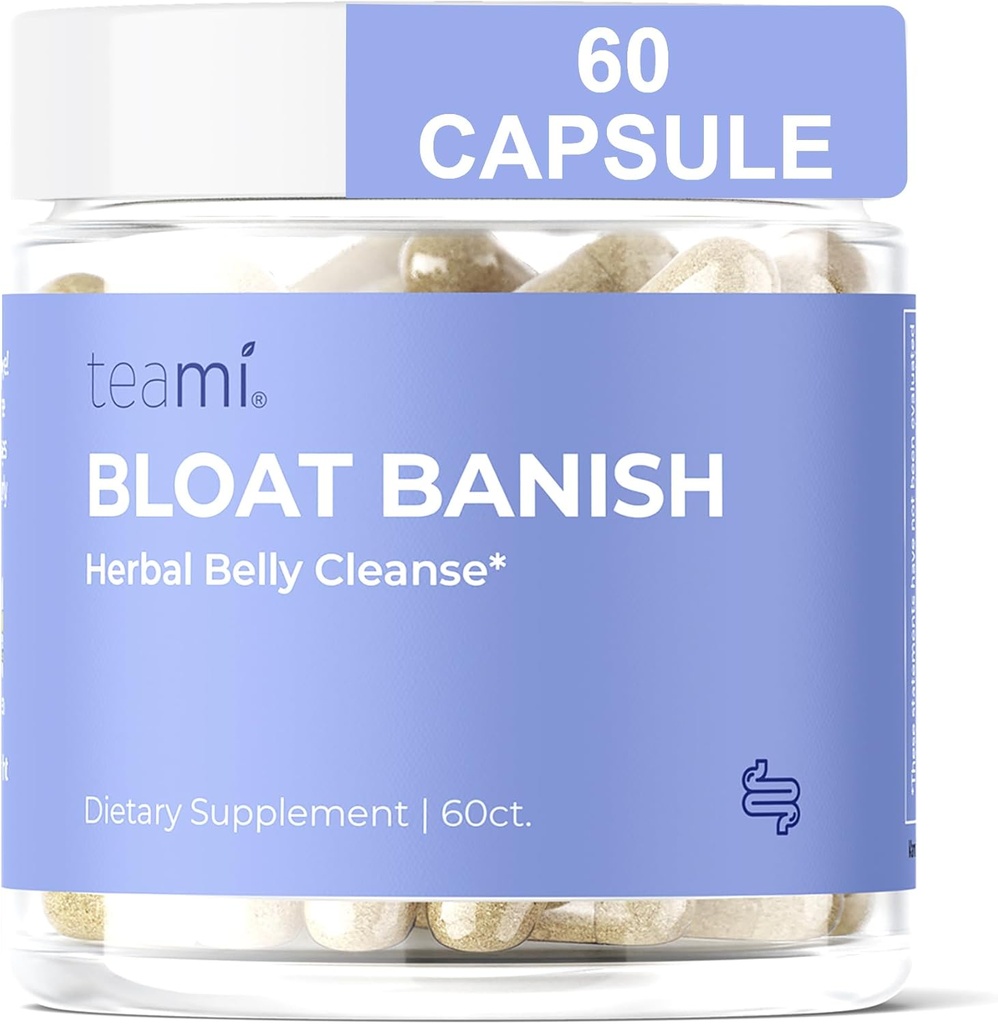 Teami Bloat Banish Fast Gas and Bloating Relief for Women - Debloat Pills to Support Digestion, Ensuring Regularity & Constipation Relief - Natural Herbal Belly Cleanse with Digestive Enzymes