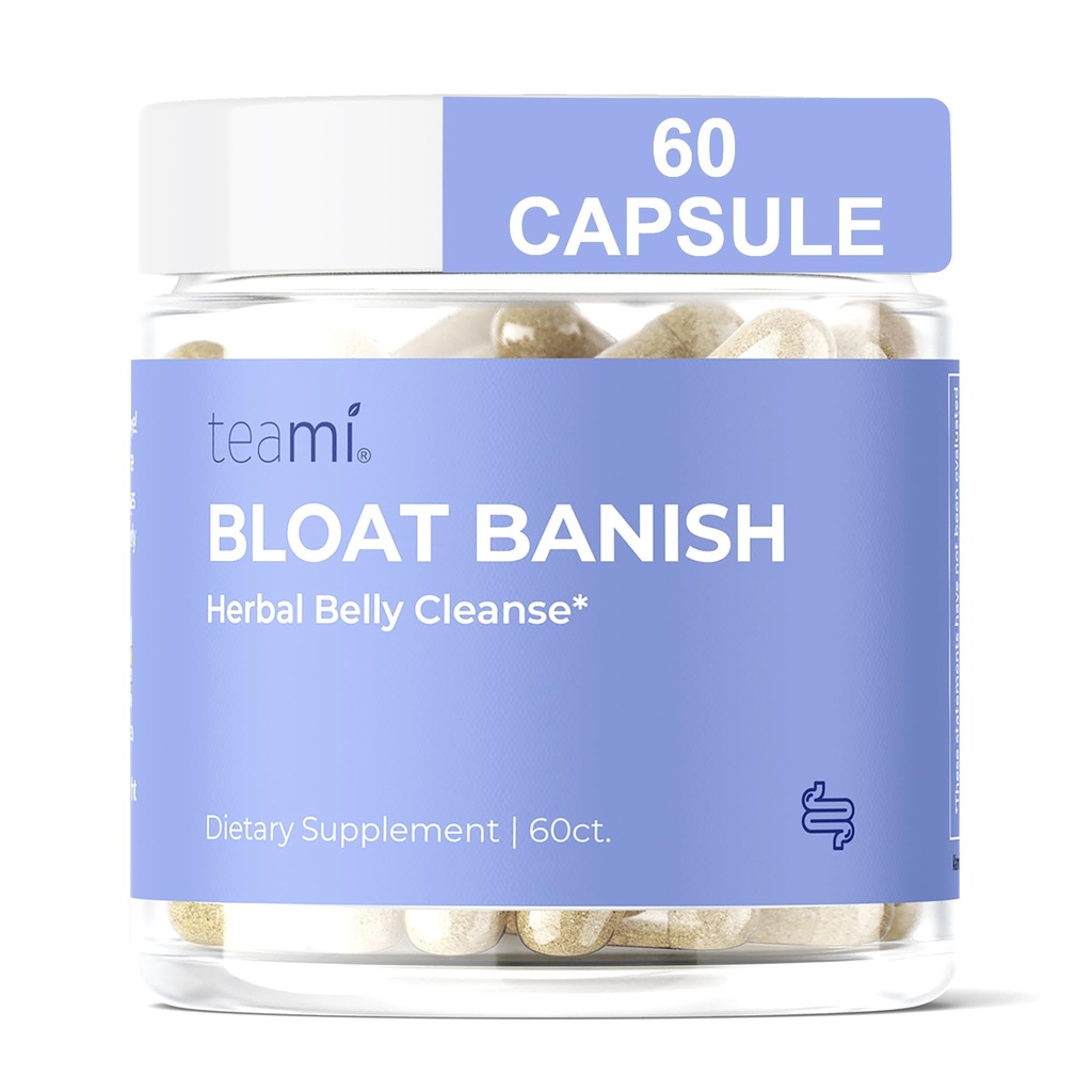 Teami Bloat Banish Fast Gas and Bloating Relief for Women - Debloat Pills to Support fordøjelse, Sikring af regelmæssighed & Forstoppelse Relief - Natural Herbal Belly Cleanse med fordøjelige enzymer