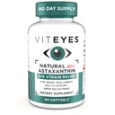 Viteyes Natural Astaxanthin, Relieve Traed Eyes & Eye Strain, Sourced from Algae, Skin Hydration, Heart & Brain Health, 4 til 8 mg Natural Astaxanthin, 90 Softgels