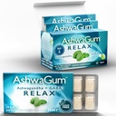AshwaGum RELAX Gum af BetterGum, High Potency Supplement med KSM 66 Ashwagandha og Gaba, støtter stress og angst Relief, Cortisol Support, Alternativ til gummies, Sugar- Free, 10 stykker - 6 pakke