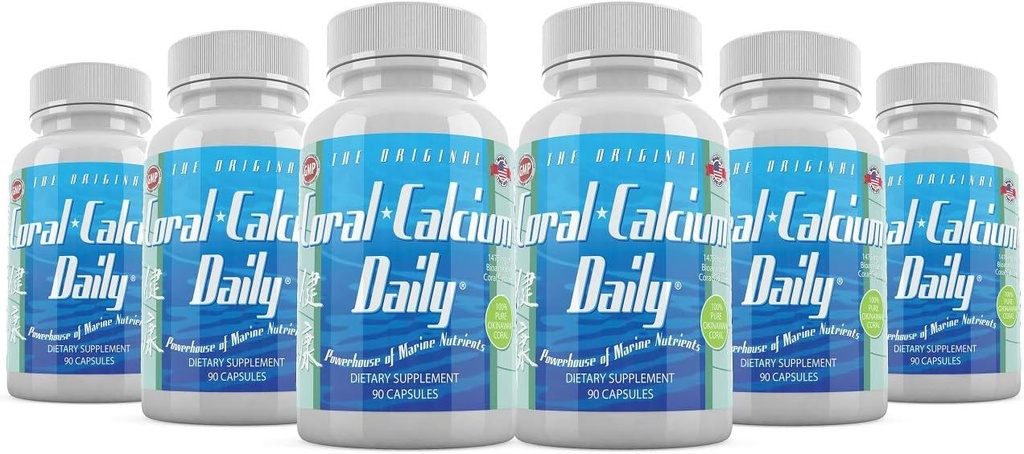 Daglig sundhed - Pure Okinawa Coral Calcium - Marine- Grade tillæg med 72 Trace Minerals - 1475mg, 540 Vegetabilske kapsler (6 Måned Supply)