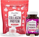 Mama Natural Prenatal Probiotic & Multi Collagen Protein Bundle - 25 milliarder CFU & 11g hydrolyseret Collagen peptider til graviditet, hår, hud, negle og fordøjelsessygdomme støtte