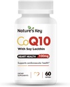 Nature 's Key CoQ10 200mg Softgels - 3X bedre Absorbtion Water Opløselig Coenzym Q10 for Heart Health med 50mg Soy Lecithin - 1 måned Tilgang (60 tællinger)