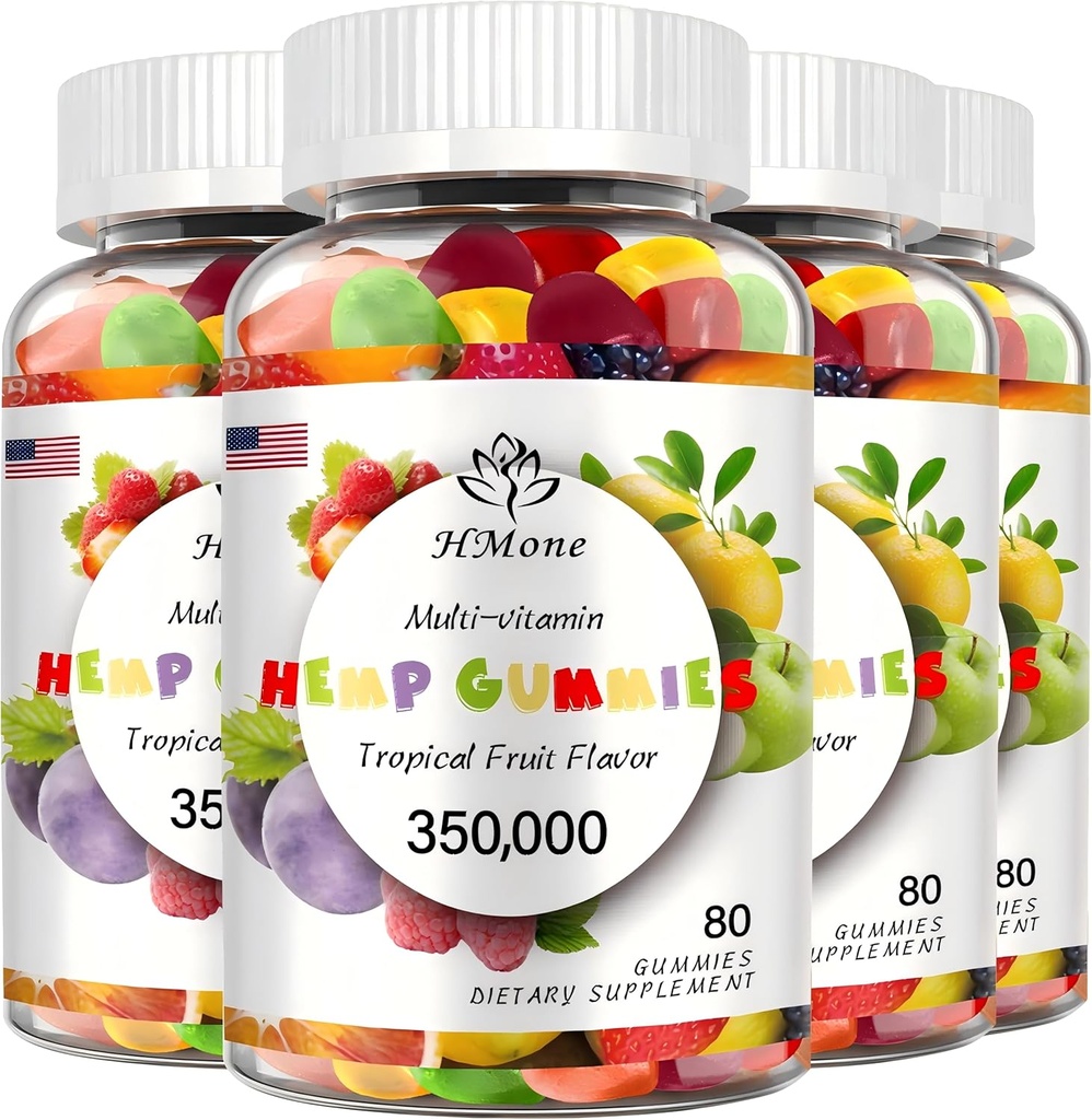 4 Pack Omega 3 6 9 Gummies Vegansk Edible Bear Candy, non-GMO, lavt sukker