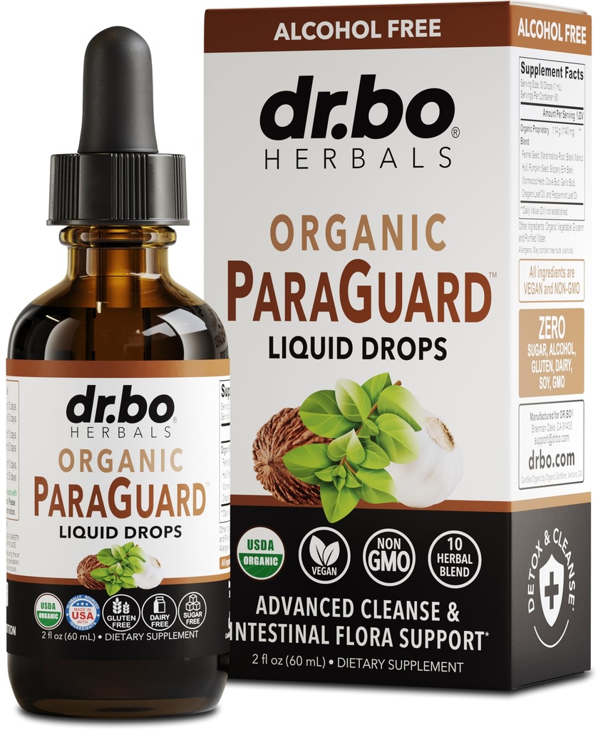 ParaGuard Cleanse Flydende Organisk Detox - Organic Intestinal Guard Formel Supplement for mennesker med Black Walnut Wormwood Clove & Oregano Tincture - Natural Herbal Intestine Body Gut Cleanser 2 oz