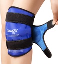 NEWGO Ice Pack til Knee Injuries Genanvendelige, Knee Ice Pack Wrap omkring hele Knies for Erstatning Kirurgi Inddrivelse, Gel Cold Pack Wrap til Meniscus Tear, ACL, Hævelse Smerte Relief - Blå