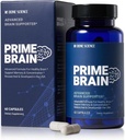 BONE VIDENSKAB - Prime Brain Supplement - Nootrop for Focus, Memory & Cognitive Performance, med Alpha GPC, L- Theanine & Ginkgo Biloba, Vegan - 60 kapsler