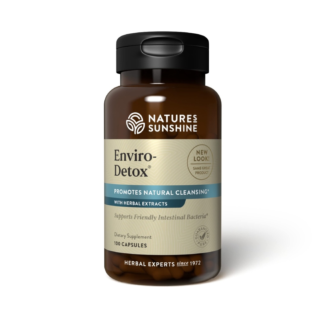 Naturens solskin Enviro- Detox, 100 Kapsler; Fjerner forurenende stoffer og toksiner, der kan opbygge op, langsom normal rensning, og understøtter fordøjelse