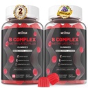 Brain & Mood Support Gummies, Super Vitamin B Complex for Mænd & Kvinder, Alle B Vitamin B1 B2 B3 B5 B6 B7 Folate MethyB12 med PABA, Inositol, Cholin, Understøtter MTHFR Gene & Energy, Vegan, 120Ct