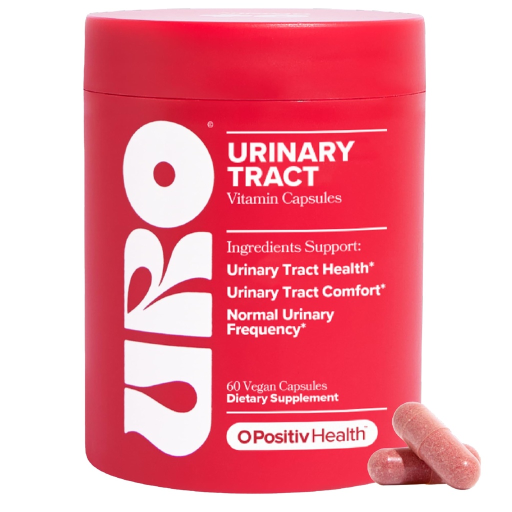 O Positiv URO Urinary Tract Health Supplement for Women, 60 Count (Pack of 1) - Urinary Support Vitaminer med Pacran Complete Cranberry Extract, D- Mannose, & C-vitamin - Vegan & Gluten- Free