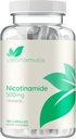Vitamin B3 Nicotinamid 500mg - Høj Absorption Form af vitamin B3 Niacin Flush Gratis for Hør Skin Brain og energistøtte - NAD Precursor - Lavet i en cGMP American Facility (180 Servere)