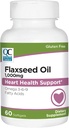 Kvalitetsvalg Flaxseed Oil 1000 mg Softgels - Cold Pressed, Plant- baseret kilde til Omega fedtsyrer - 120 Easy- to- Swallow Softgels - Ingen kunstige farver eller konserveringsmidler