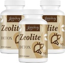 Zeolit Detox kapsler, Organic Aktiveret Charcoal, Bentonit Clay, 1-2 µm Clinoptilolite, Maksimal Absorption, Gut Lever Detox Rengøre fuld krop til kvinder Mænd, 270 Kapsler