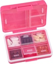 9 -Grid Pill Organizer, Bærbar Pill Box, Store Kapacitet Compartments, Travel Pill Container, Medicin Dispenser, Pill Purse, Pill sag for vitaminer, fiskeolier eller kosttilskud (Rose)