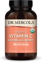 Dr. Mercola Organic Vitamin C Acerola Cherry, 30 Servering (90 kapsler), 500 mg Per Servering, Kosttilskud, Understøtter sund immunfunktion, Non- GMO, Certificeret USDA Organic