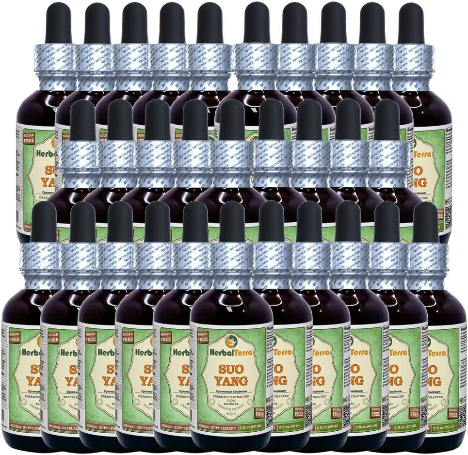 SUO Yang (Cynomorium coccineum) Glycerit, Tørret Herb Alkohol- Free Liquid Extract (Brand Name: HerbalTerra, Stolt Made in USA) 30x2 fl.oz (30x60 ml)