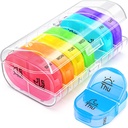 AUVON Pill Box 2 gange om dagen, Ugentlig Pill Organizer AM PM med 7 daglige lomme sag til at holde vitamin, medicin, medicin, og supplement