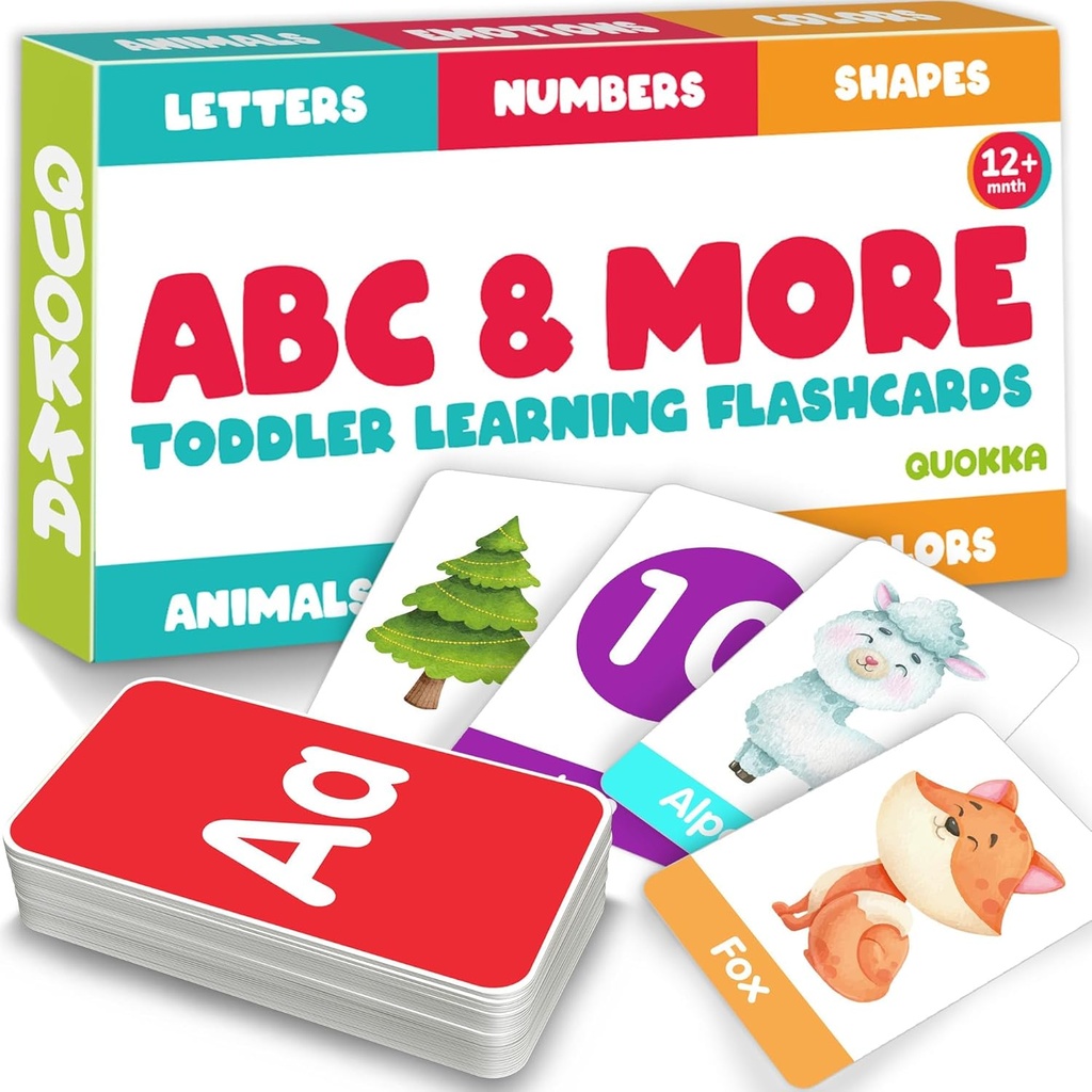 ABC Learning Flash Cards for Toddlers 234 År gamle - 60 Flashcards Legetøj til børn alder 1-3-5 af Quokka - Alfabet Numre Farver Letters Dyr Lær Aktiviteter - Første ord uddannelsesspil
