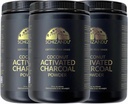 Organic Charcoal Powder Aktiveret Charcoal Natural, Vegansk, Organisk, GMO fri - Stor flaske 25 oz pulver - 3pack