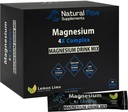 Magnesium pulver drikke mix pakker - Lemon / Lime - Natural Flow 4X Magnesium Glycinat, Taurat, Malat, Oroter Supplement, rolig søvn og krampe Support Blend, Ingen Mag Citrate eller Oxide, 30 Stick Pakker