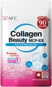 AFC Japan Collagen Beauty MCP- EX med Marine Collagen Peptid, 1,5 x bedre absorption end andre collagen, for Anti- Aging, hud, hår, negle, ben og joints, for kvinder & mænd, 90 dages forsyning