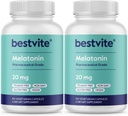 BESTVITE Melatonin 20mg (240 vegetariske kapsler) (120 x 2) - Ingen stearater - Vegan - Ikke GMO - Gluten Free