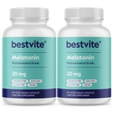 BESTVITE Melatonin 20mg (240 vegetariske kapsler) (120 x 2) - Ingen stearater - Vegan - Ikke GMO - Gluten Free