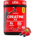 Six Star Creatinine Monohydrat Powder, X3 (Fruit Punch) - Flavored Creatin HCl Powder Monohydrat Supplement for Muscle Building & Performance - Post Workout Supplement for mænd og kvinder - 30 Servering