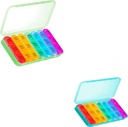 Asprink Green og Cyan 370 Pill Organizer 3 gange om dagen - Ugentlig Pill Box 3 gange om dagen, Daily Pill Box 7 dag Medicine Organizer
