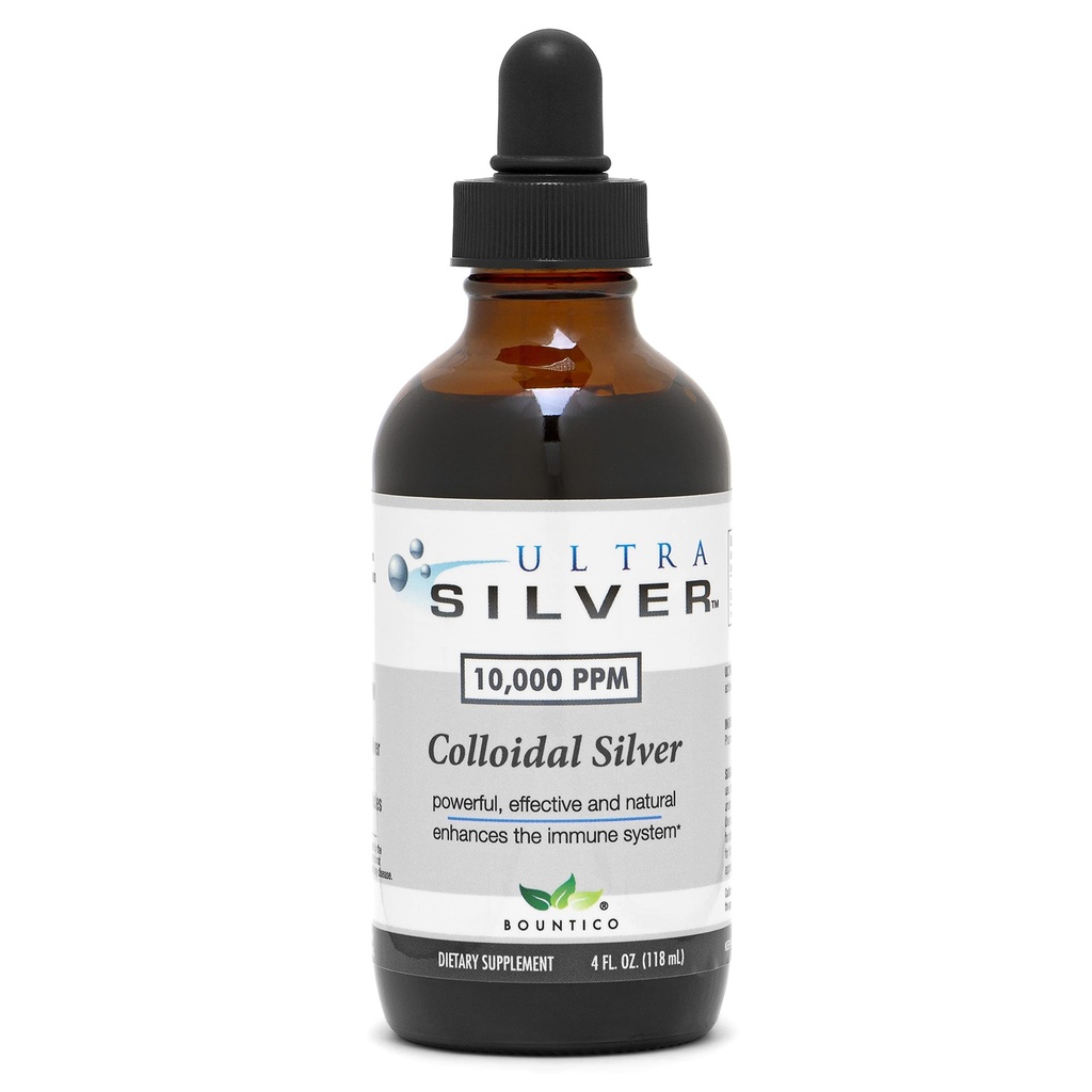 Ultra Silver ® Colloidal Sølv - 124; 10.000 PPM, 4 Oz (118mL)