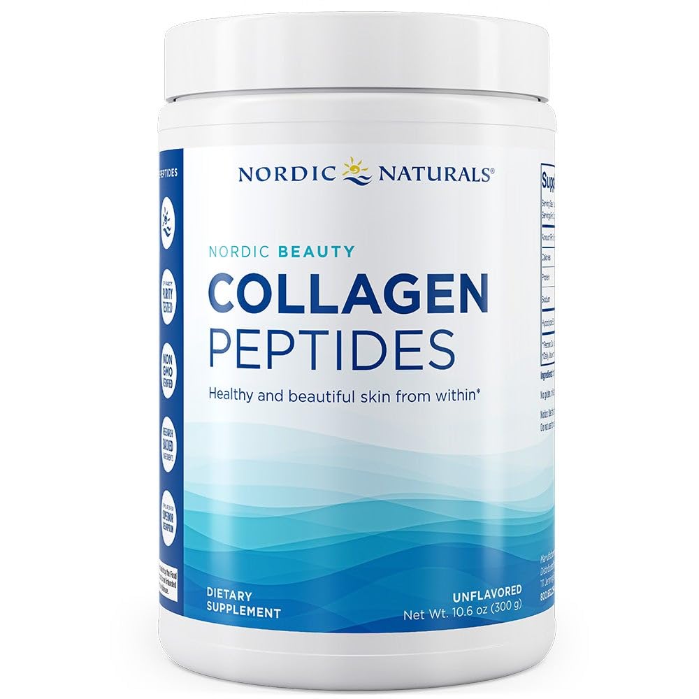 Nordic Naturals Nordic Beauty Collagen Peptider, Unflavored - 10.6 Ounces - Collagen Supplement for hud sundhed og elasticitet - for varme og kolde drikke - 30 Serveringer