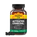 Country Life Kokos Aktiveret kul kapsler, 260mg - Natural kul supplement til gas og Bloating Relief - Glutenfri, 100 Veganske kapsler