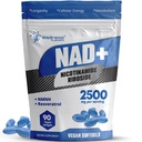 WELLENess LASSRX Liposomal NAD + Supplement - Third-Party Testet NAD Softgel Nicotinamid Riboside Resveratrol - 2500mg Liposomal NAD Kosttilskud til kvinder - Longevity Support - Made in USA