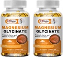 Fourfold Magnesium Complex Capsules 600 mg, Blend with Magnesium Glycinate 300mg, Taurate & Matale for Muscles, Sleep, Calm, & Energy, Multivitaminer til høj Absorption, Vegan, Non- GMO