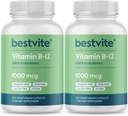 BESTVITE vitamin B12 (methylcobalamin) 1000mcg (480 Vegetariske kapsler) (2 x 240) (methyl B12) - Ingen stearater - Vegan - Ikke GMO - Gluten Free