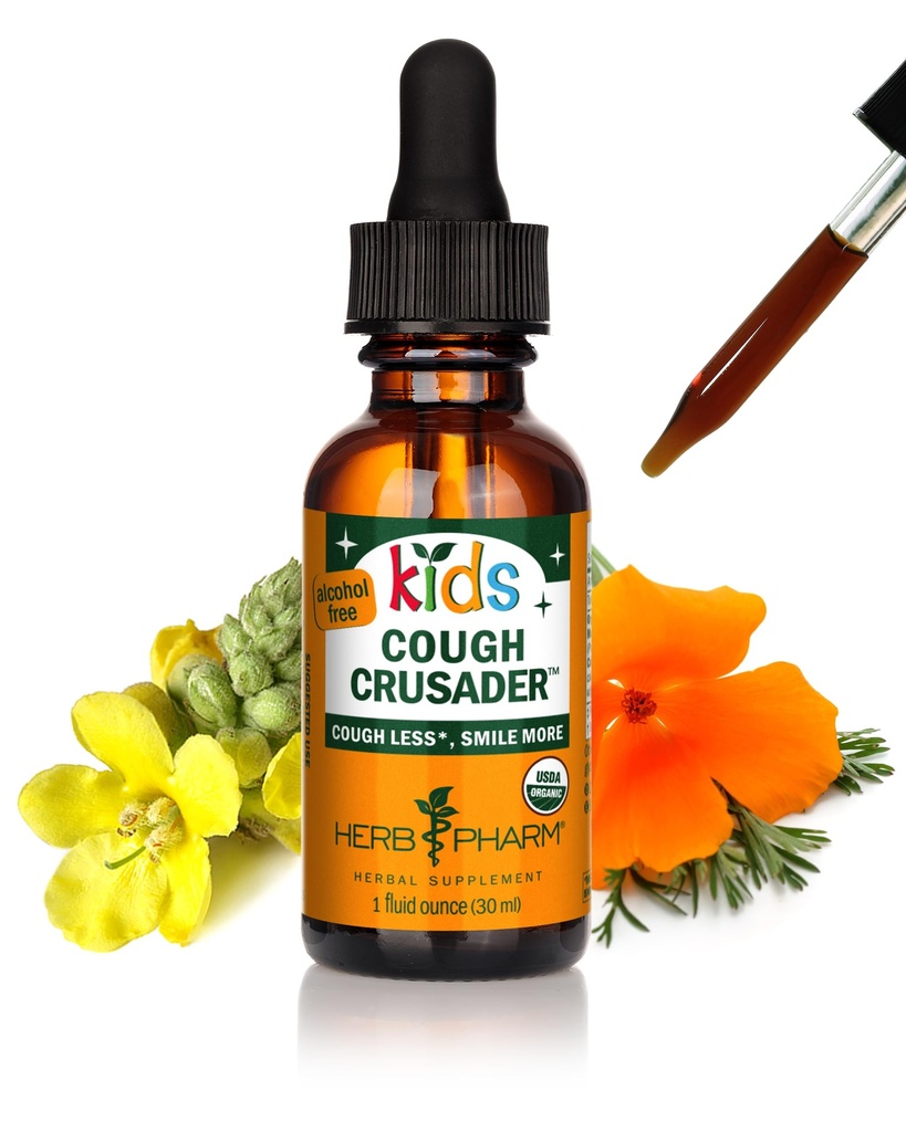 Herb Pharm Kids Host Crusader - Certified Organic Alcohol- Free Herbal Flydende Formel for Kids, Immun & Throat Comfort Support, 1 fl oz