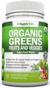 Organic Super Green Kapsler - Frugt og grøntsager kosttilskud - 120 Greve - 28 USDA Organic & Vegan Premium Ingredienser - Superfood Blend For immunforsvar, fordøjelse & energi - Hele fødevarer vitaminer