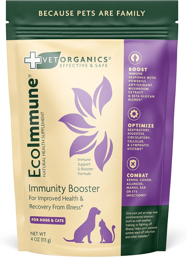 Immune System Support Supplement for Dogs & Cats. Natural, Vital Ingredients to Support a Healthy Pet Immune System. Simply Add to Pets Food. Packaging May Vary. (4 oz)