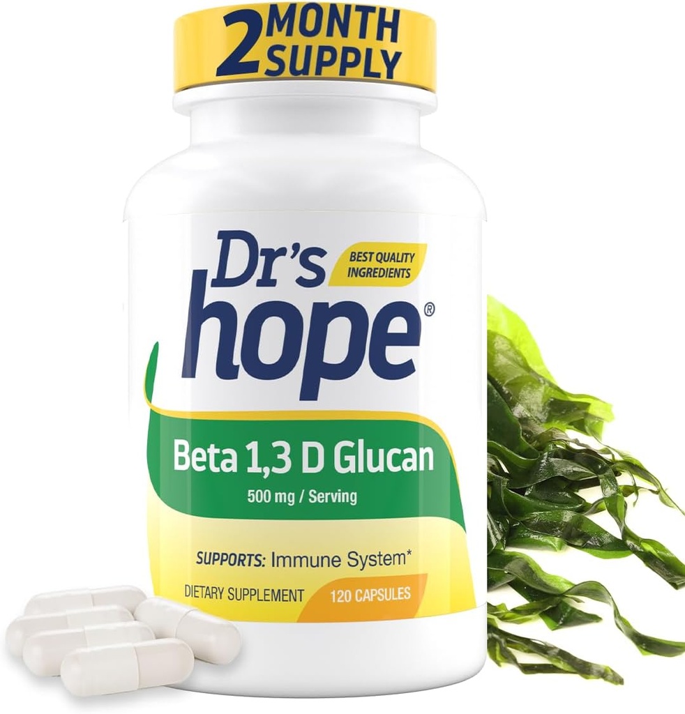 Beta 1,3D glucan 500mg 120 kapsler, Beta glucan immunforsvar supplement fremmer sunde energiniveauer, øge metabolismen og en god immunsystem support, Lavet i USA