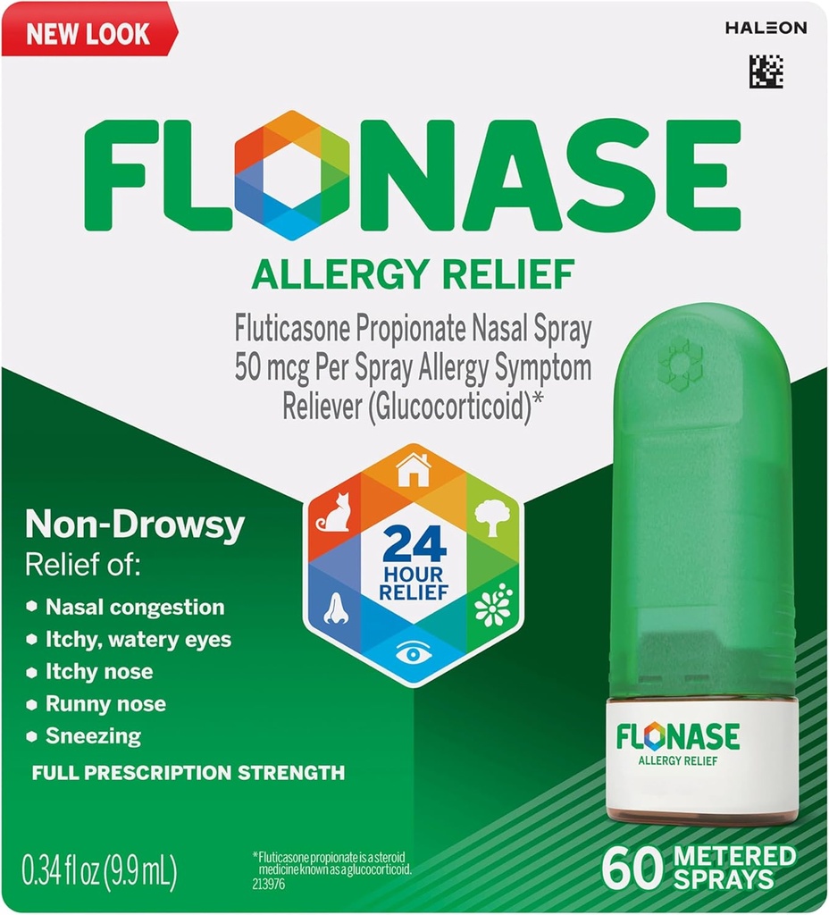 Flonase Allergi Relief Nasal Spray, 24 timers non drowsy Allergi Medicin, målt Nasal Spray - 60 sprays