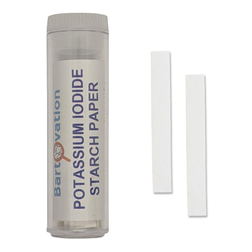Kaliumjodid Stivelsesoxidizer Test Paper [Hætteglas på 100 Strips] for chlor, jod og peroxid Detection - IKKE til test af kroppen