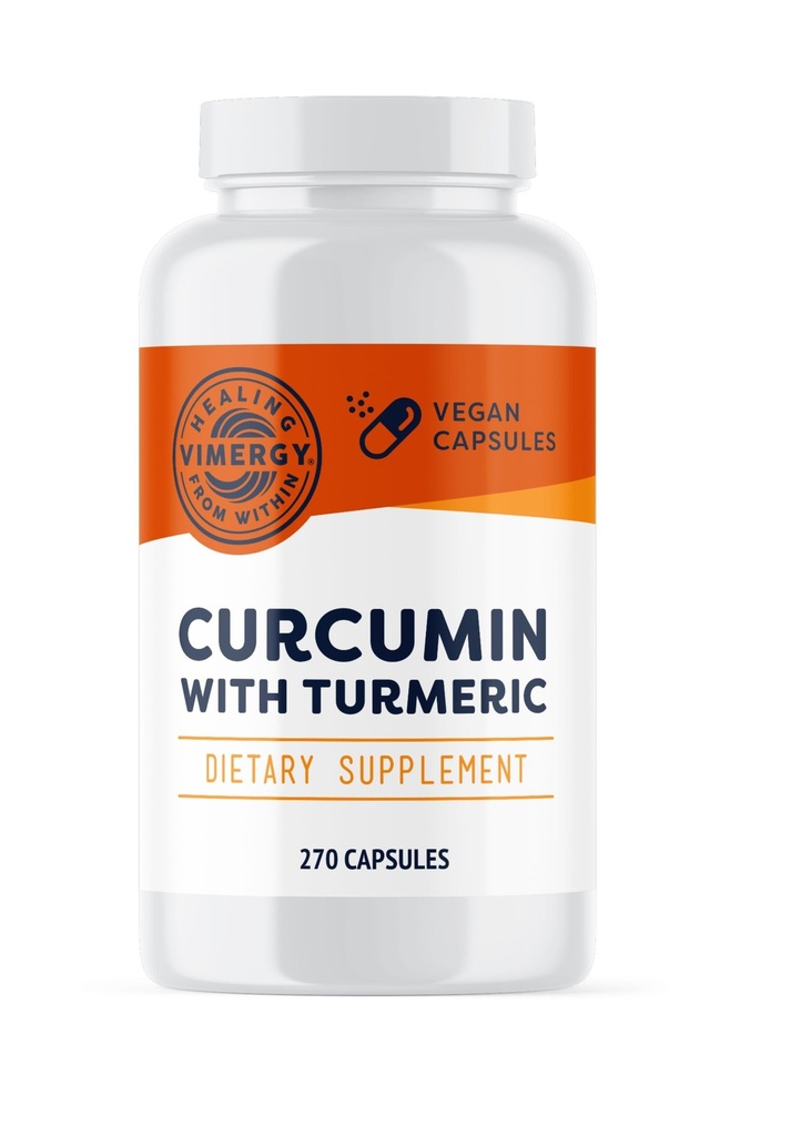 Vimergy Curcumin med gurkemeje kapsler - fremmer ben sundhed og mobilitet * - understøtter hukommelse og hjerne funktion * - Kosher, Vegan & Gluten- Free - (270 ct.)