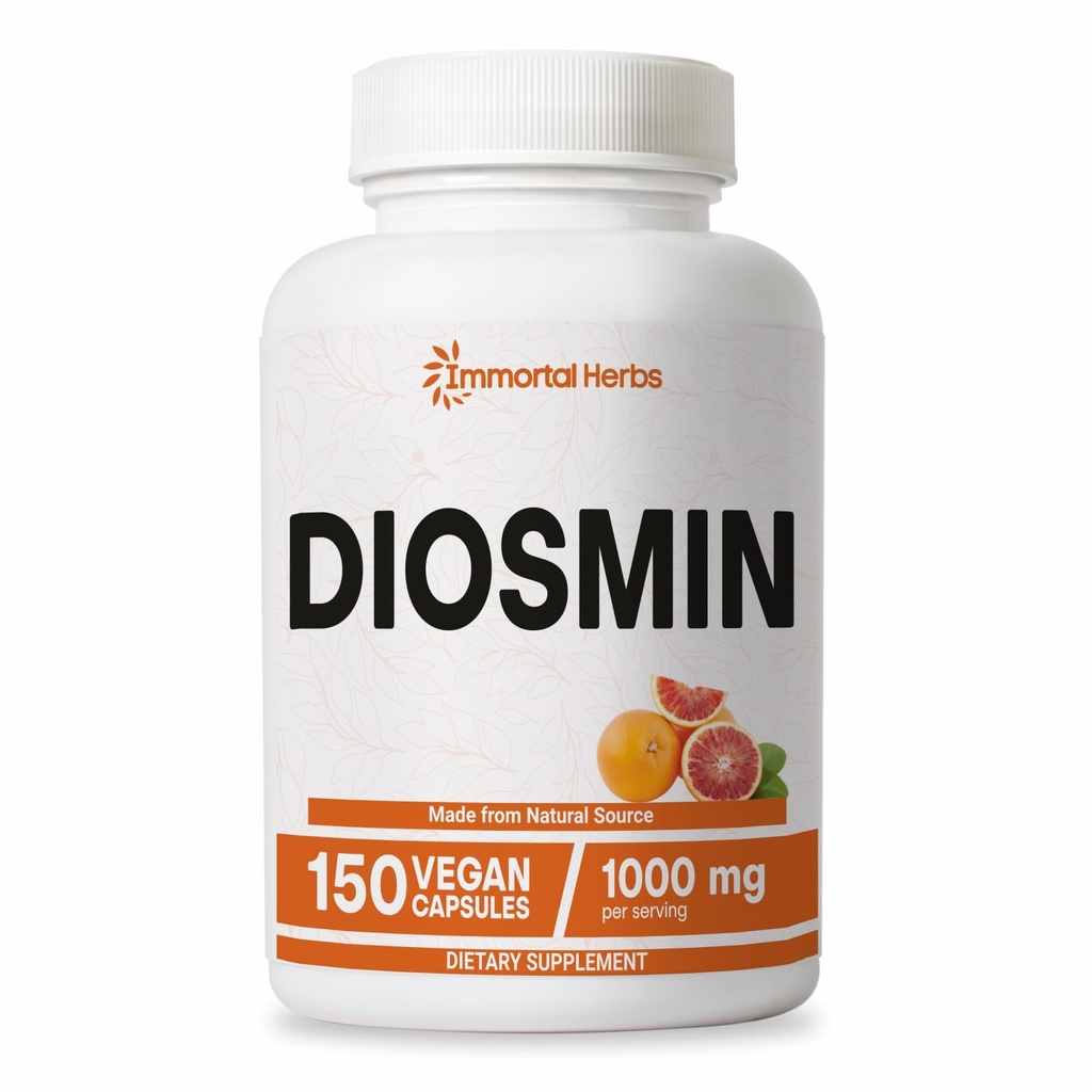 Pure Diosmin 1000mg Complex Formel, 150 kapsler, Citrus Bioflavonoider Rich Fruit Extract, 100% Vegetar, Non- GMO & Gluten Free Diosmin Supplement