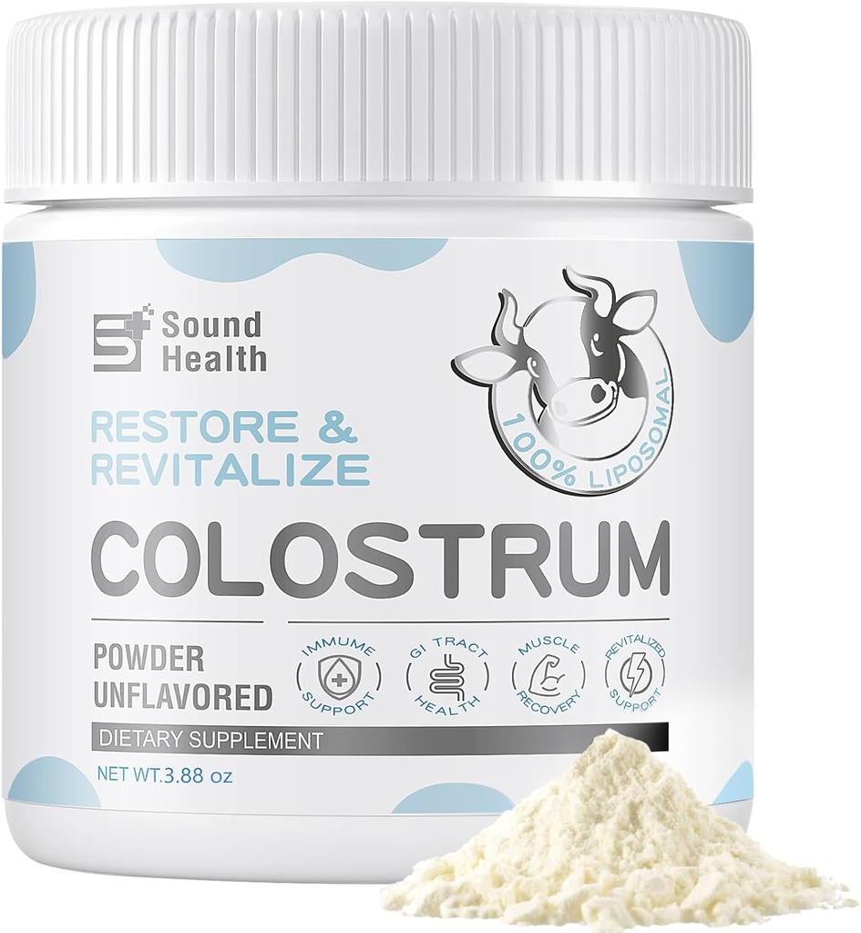 Colostrum Supplement Pulver til mennesker - Økologisk Bovin Colostrum Supplement til Gut Sundhed, og immunforsvar - Unflavored (73 Servere)