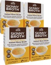 LAND FARMS Skinny Broth 7- Day Plan, Instant Chicken Bone Broth, 10G Protein, Collagen type II, fremmer bedre fordøjelse, Knoglesundhed, 7 Day Plan, 4 Pack, 28- 15g Pakker
