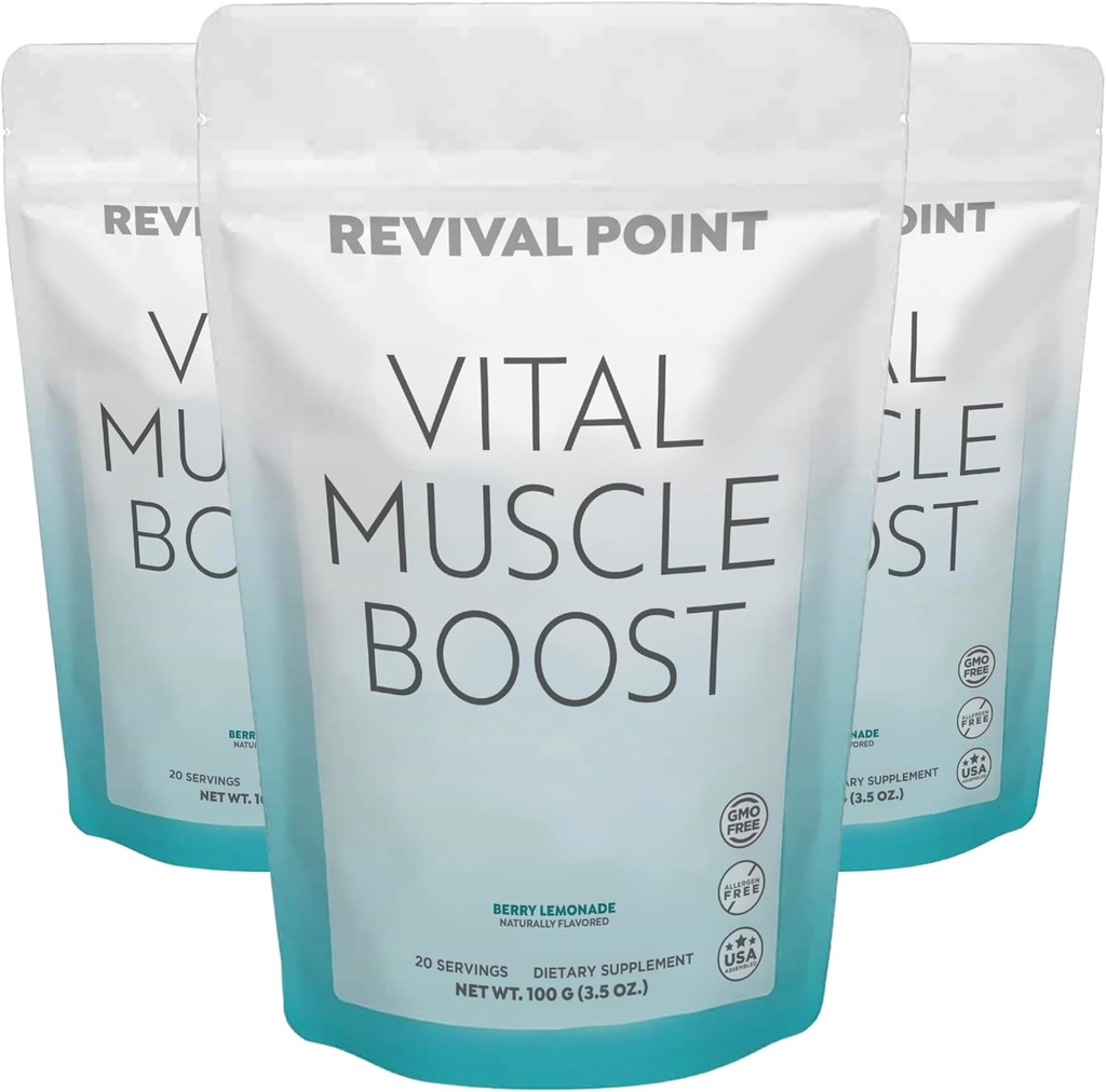 Vital Muskel Boost - Premium myHMB og D3- vitamin supplement til Adults- Patenteret HMB pulver 3000mg- for sunde muskler, Energi & Vibrant Aktiv Life- understøtter Protein Syntese & Styrke