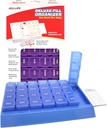 Acu-Life Weekly (7-Day) Pill Case, Medicine Planner, Vitamin Organizer, Pop-Out Compartments, 4 Times a Day, Easy to Use, Color May Vary, BPA Free
