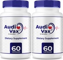 (2 Pack) Audivax - Audi Vax Advanced Max Ear Support, Natural Formel til at fremme indre øre sundhed, Audi Vax Maksimal styrke til hørelse sundhed, officielle Auditorpiller, Audivax anmeldelser (120 kapsler)