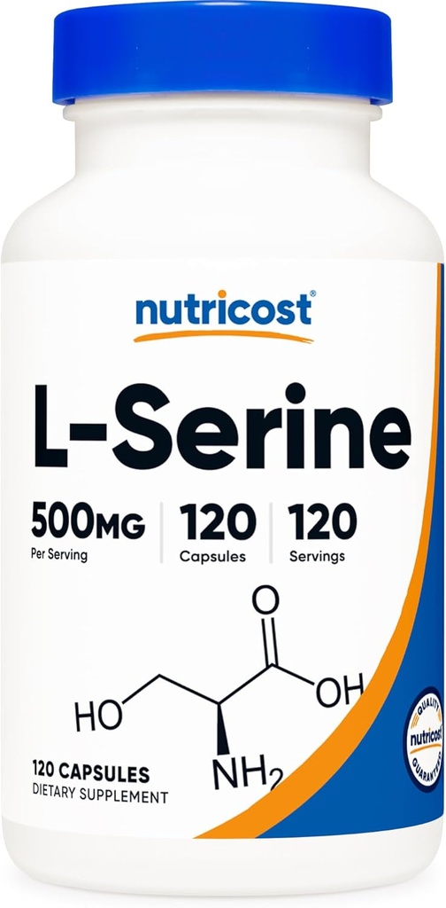 Nutricost L- Serine 500mg, 120 kapsler, 120 Servere - Vegetariske kapsler, Non- GMO, Gluten Free