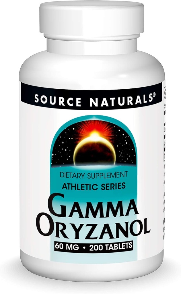 Source Naturals Gamma Oryzanol, Atletisk serie Kosttilskud Velegnet til vegetarer, 60 MG - 200 tabletter